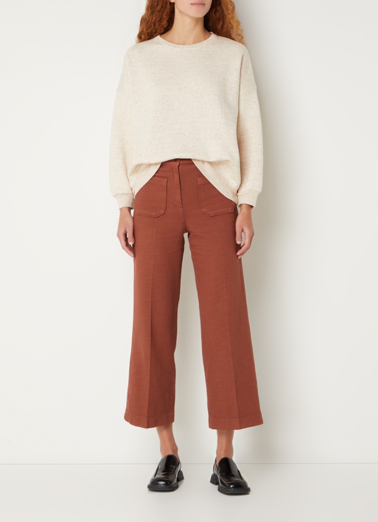 Maglione oversize Sessùn Chebbi in misto lino con motivo chiné