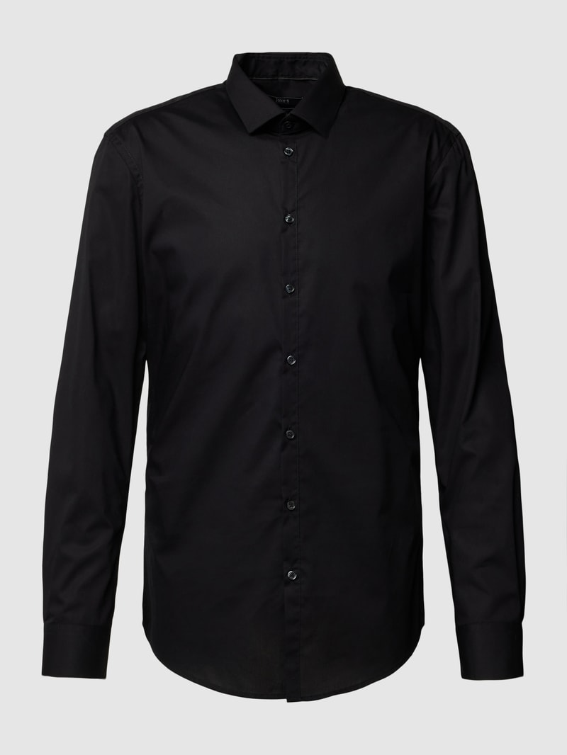 Super Slim Fit Business-Hemd aus Popeline in schwarz