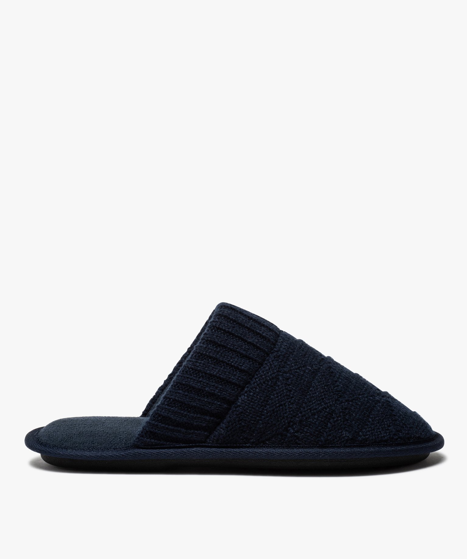 Chaussons homme mules dessus en maille unie | GEMO