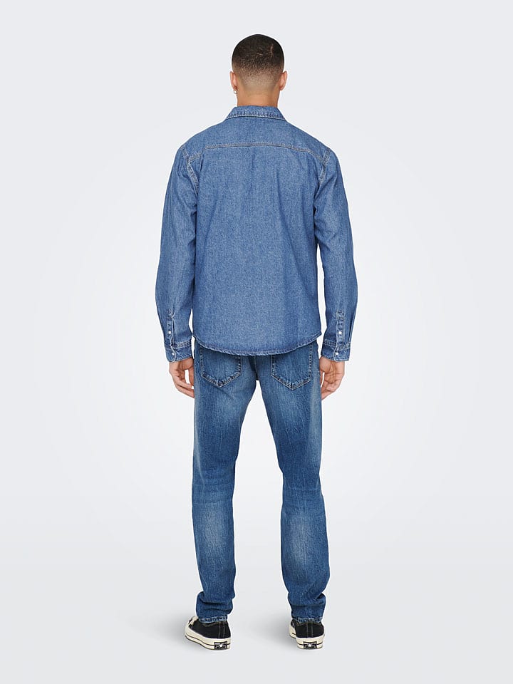 ONLY & SONS Jeanshemd - Regular fit - in Blau günstig kaufen