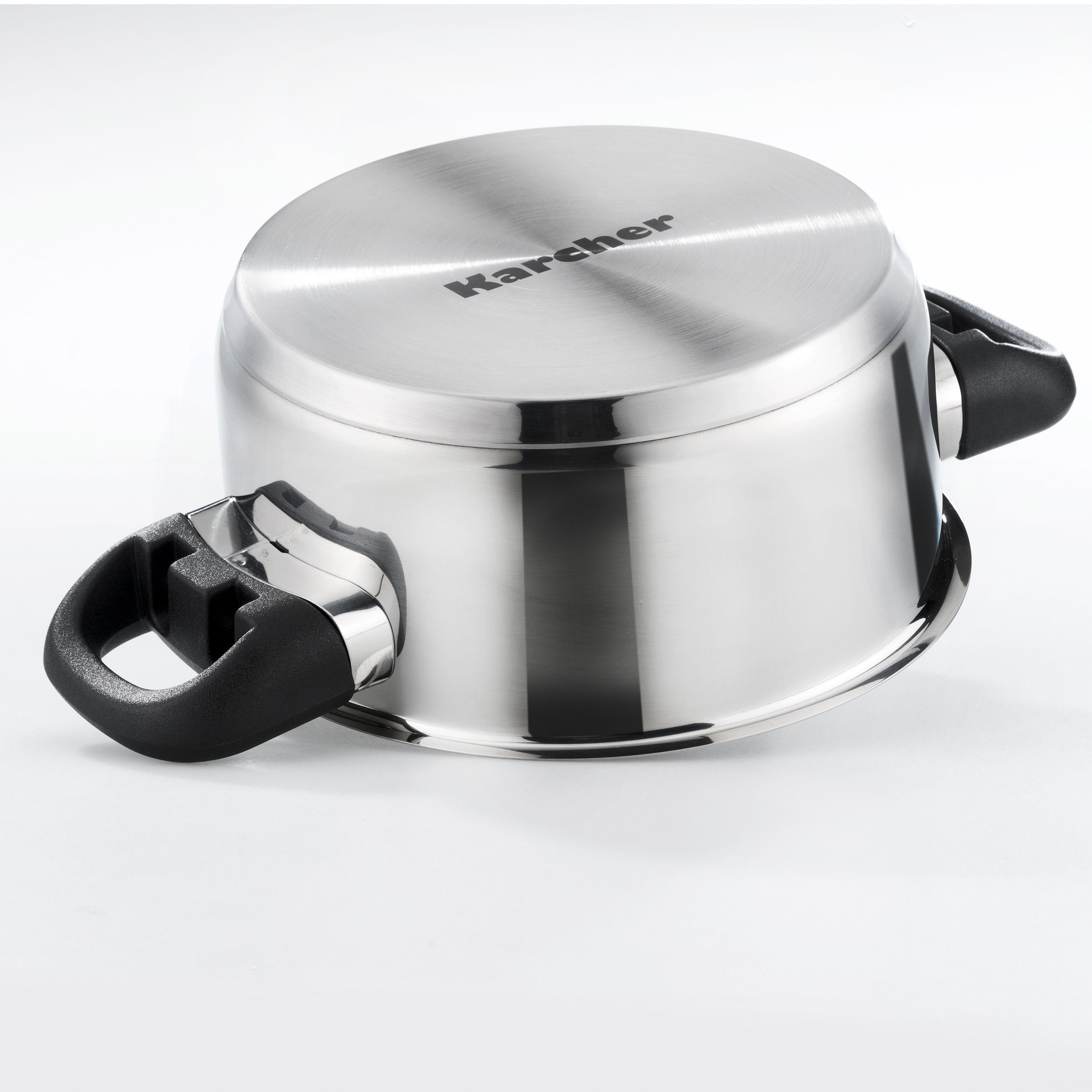 Karcher Topf-Set Mia 4-teilig, Edelstahl (4-tlg), inkl. 3 Glasdeckel, Induktion