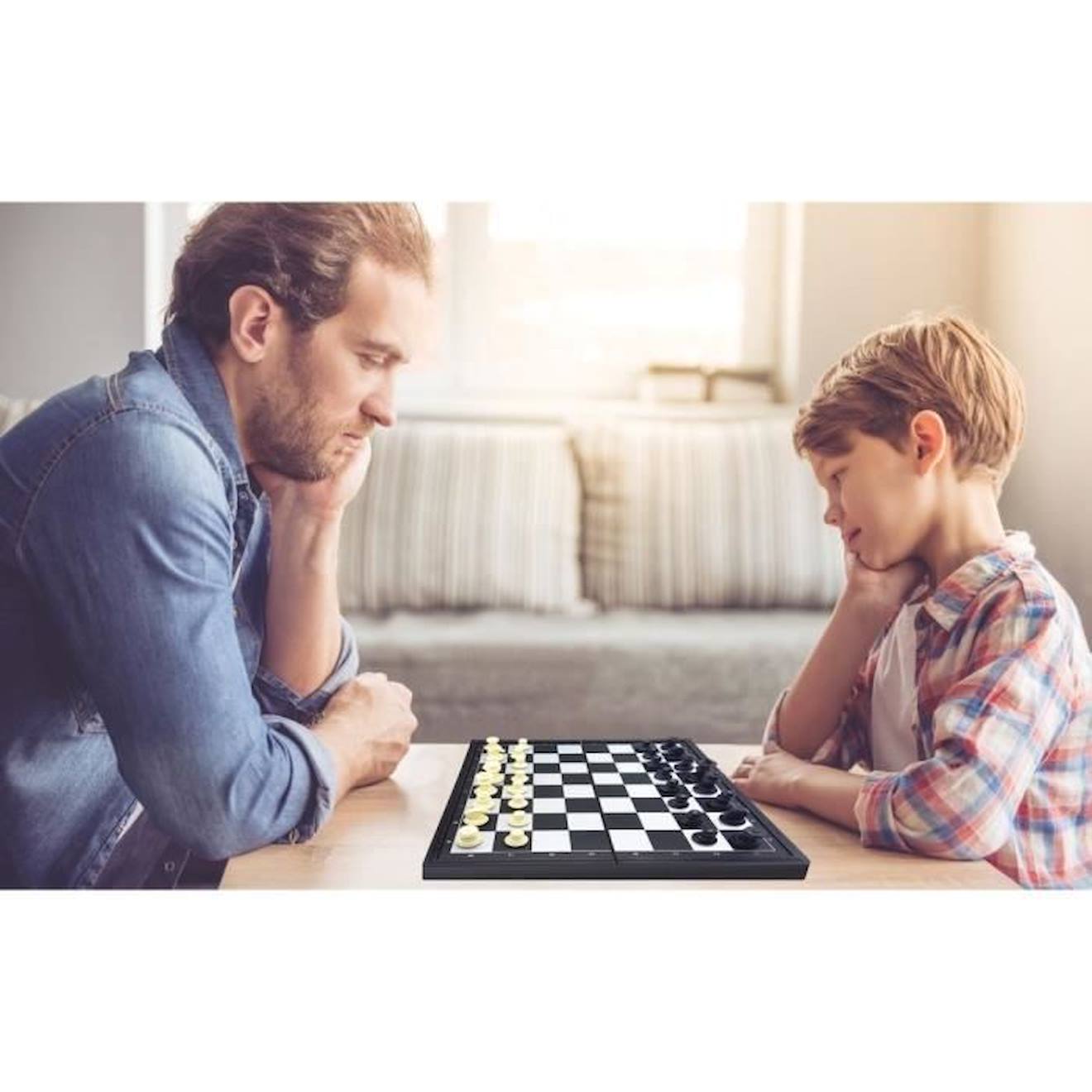 Jeux de société magnétiques – coffret 8 jeux en 1, De 2 à 6 joueurs blanc