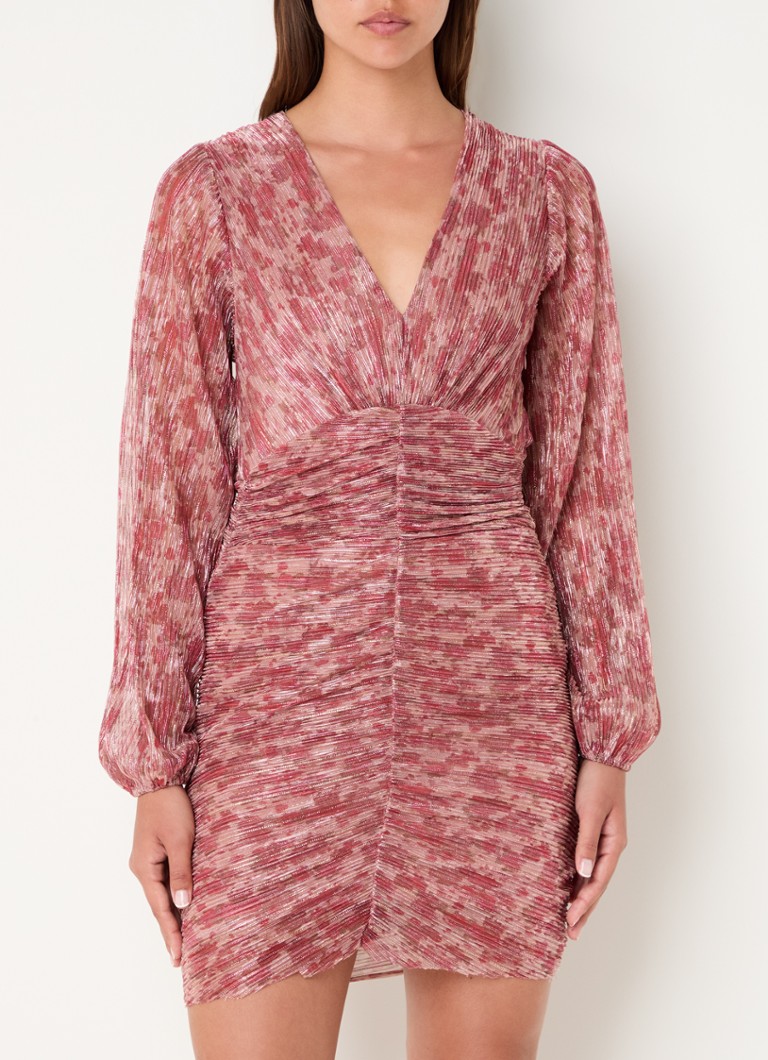 Neo Noir  Wallis Glitz Flower mini jurk met lurex en V-hals