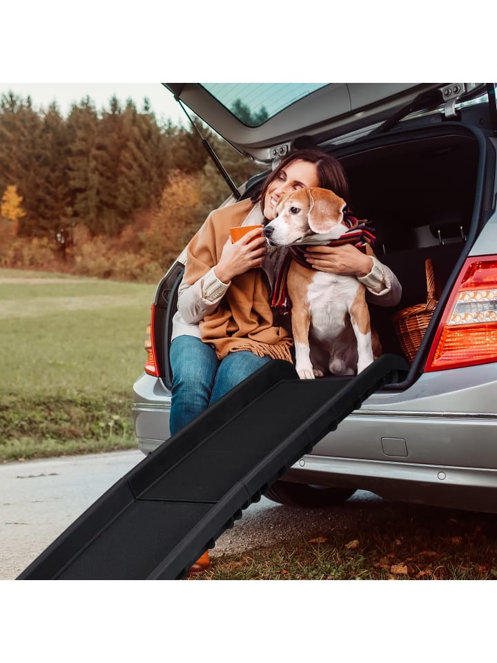 relaxdays Hunderampe in Schwarz - (B)40 x (T)156 cm günstig kaufen onesize