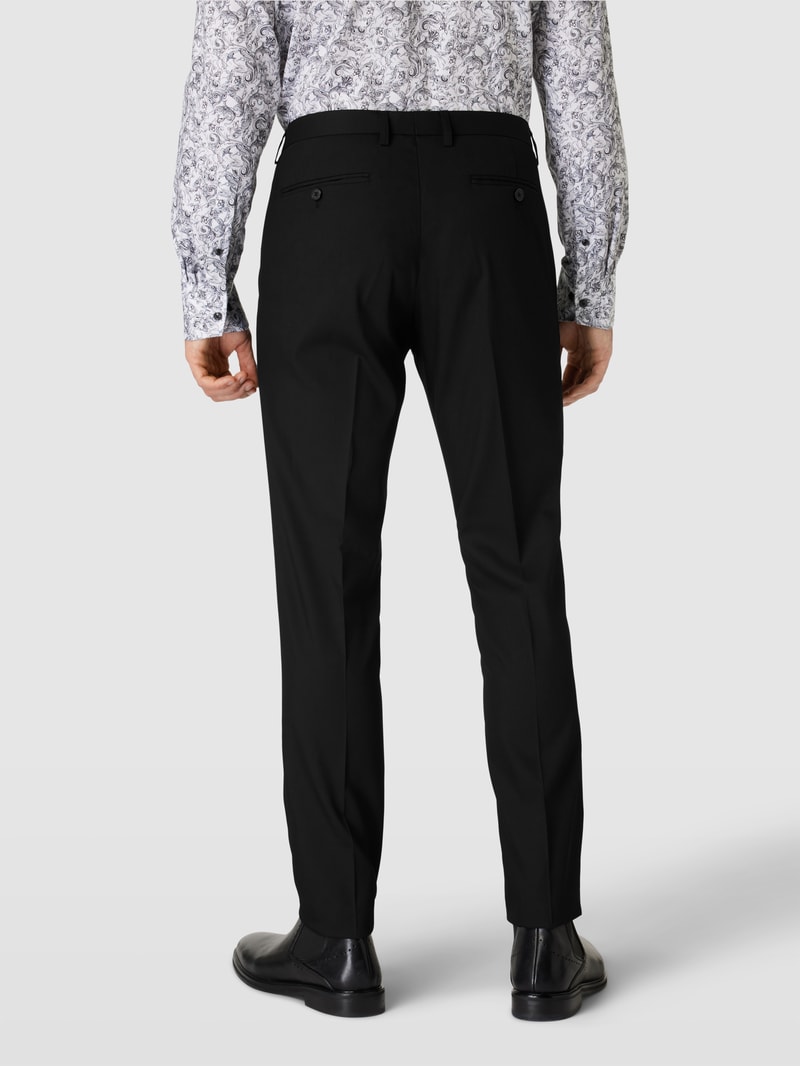 Stoffhose mit Bundfalten in schwarz