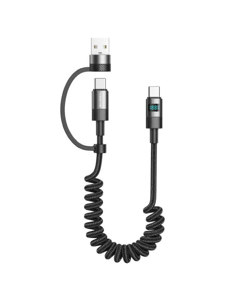 COFI 1453 Xssive dehnbares 2in1 Kabel XSS-SC-CCA 1.5m in Schwarz günstig kaufen onesize