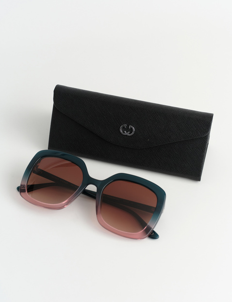 Kastige Sonnenbrille mit Dégradé-Optik