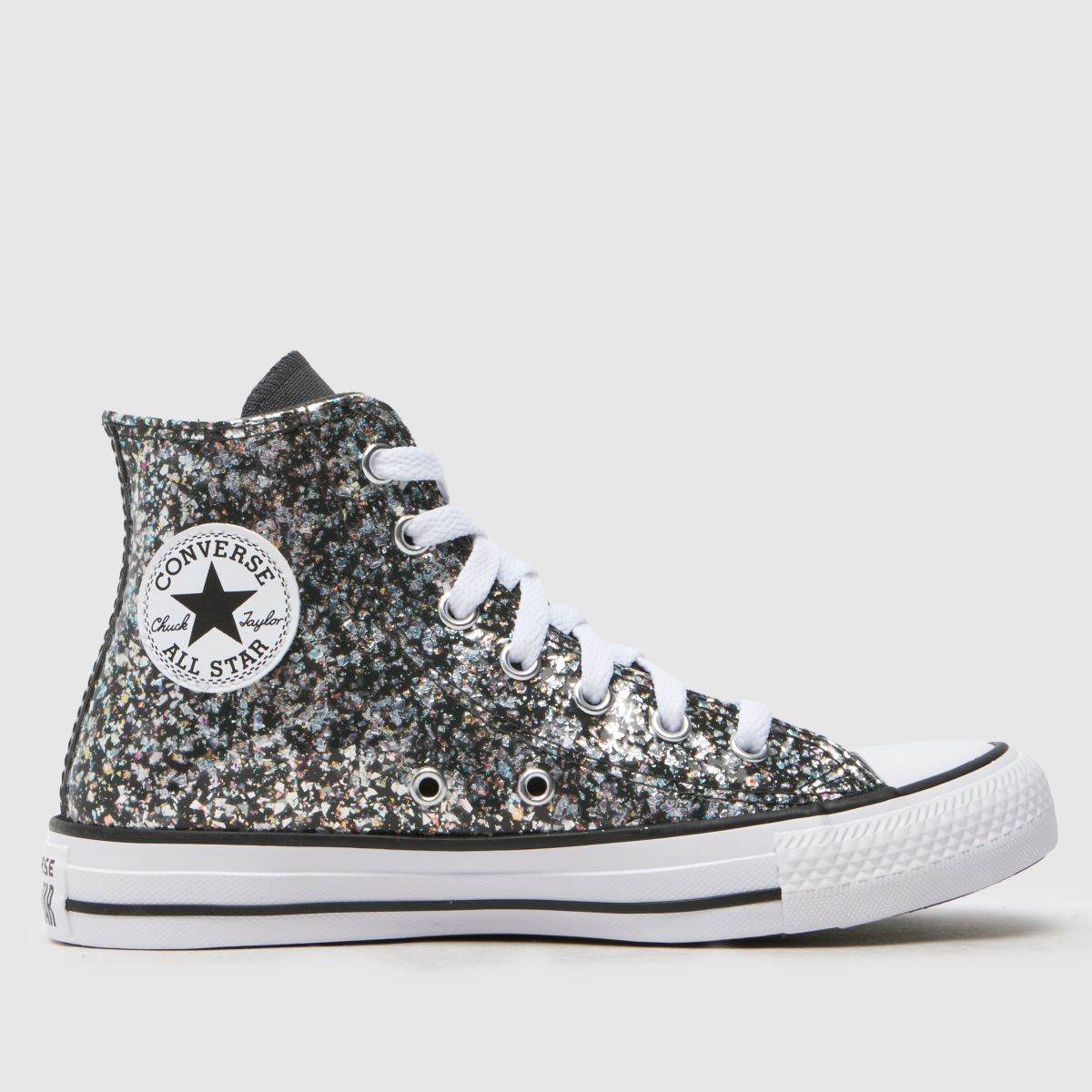 Converse svarta multifärgade all star hi glitter flickor ungdomsskor