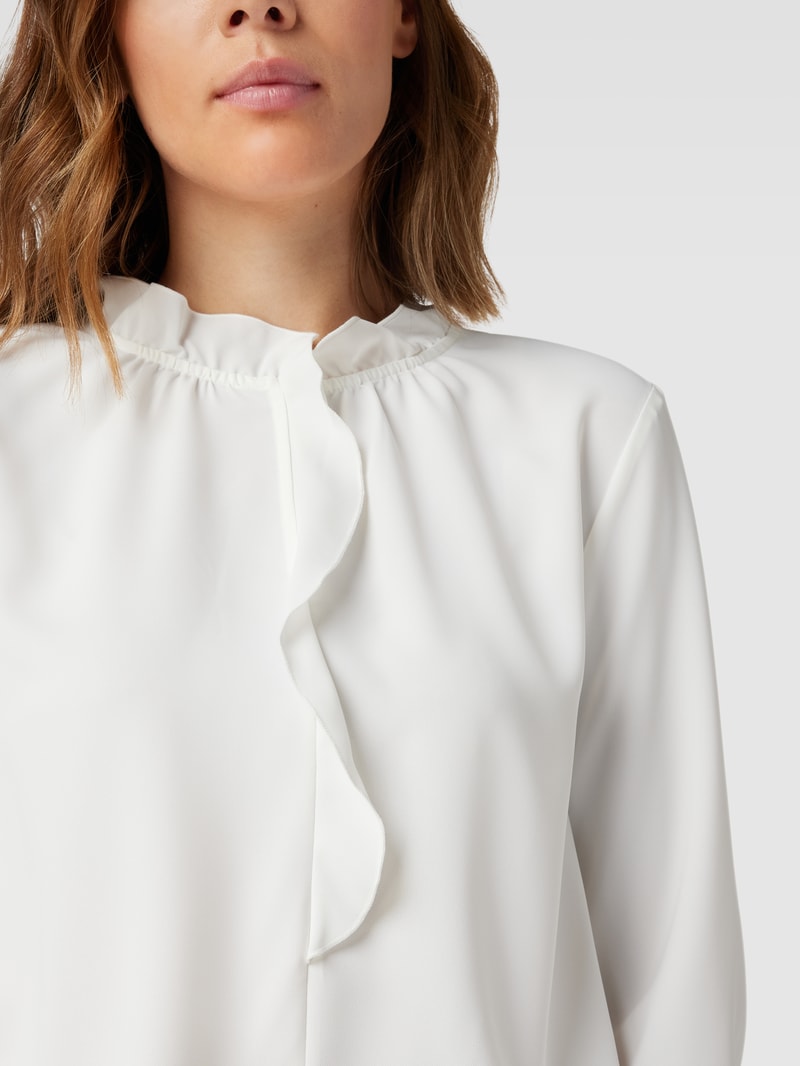 Bluse mit Volants in offwhite