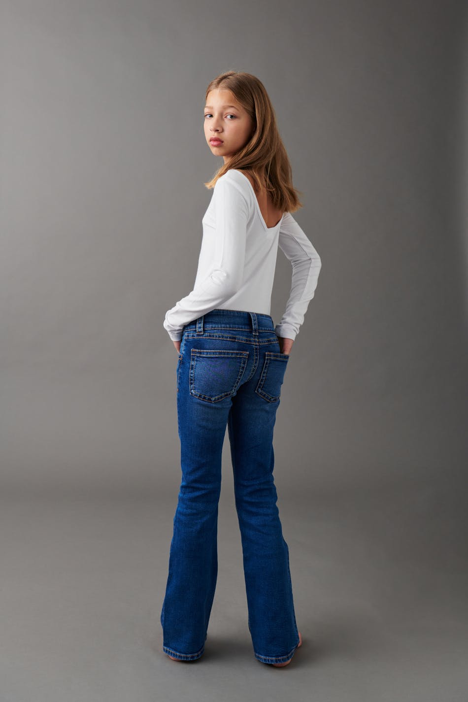 Chunky basic flare jeans