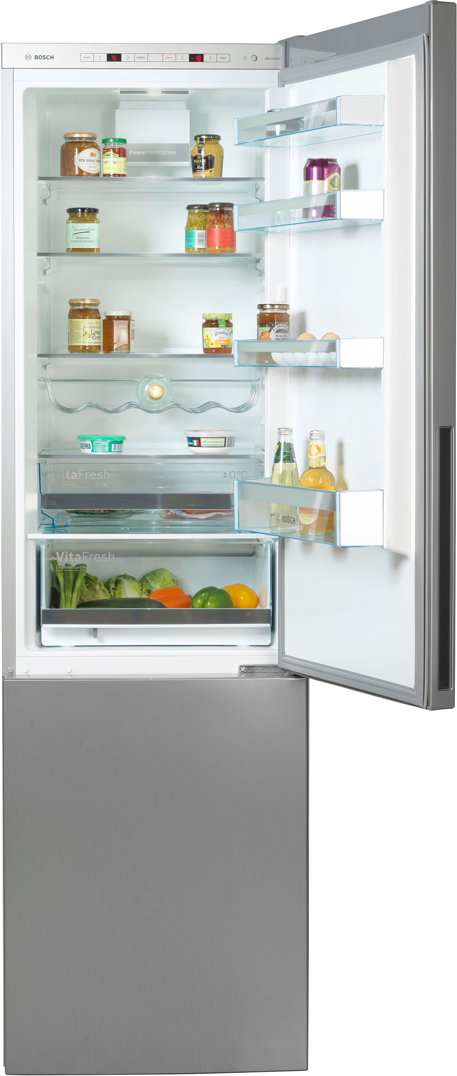 BOSCH Kühl-/Gefrierkombination Serie 6 KGE39ALCA, 201 cm hoch, 60 cm breit