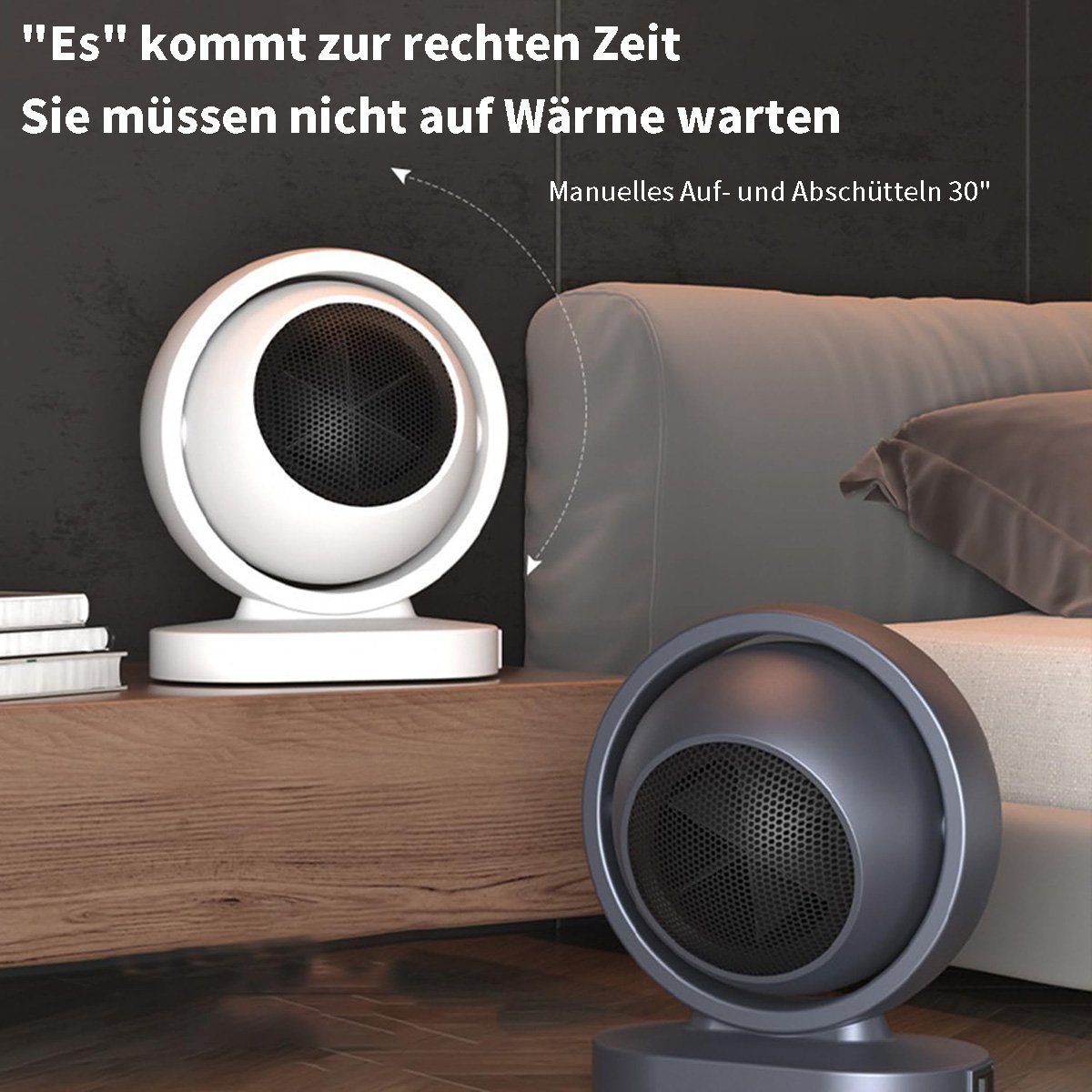 Yoyaxi Heizgerät Kleiner elektrischer Heizlüfter, 380 W Keramik mit hohem Wirkungsgrad, Kipp- und Überhitzungsschutz, tragbar