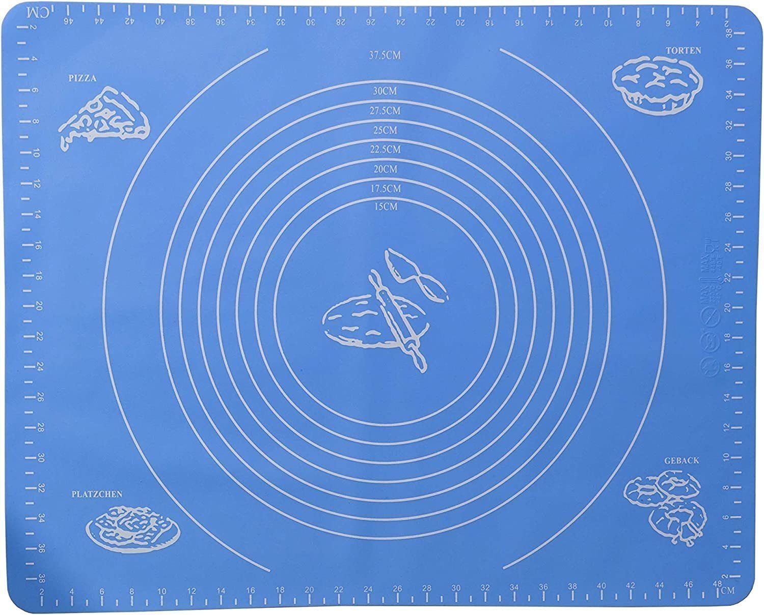 RUBBERNECK Backmatte Wiederverwendbare Silikonmatte zum Backen, 50 x 40 cm, BPA-frei, flexibel, rutschfest, hitzebeständig von -40° bis 230°