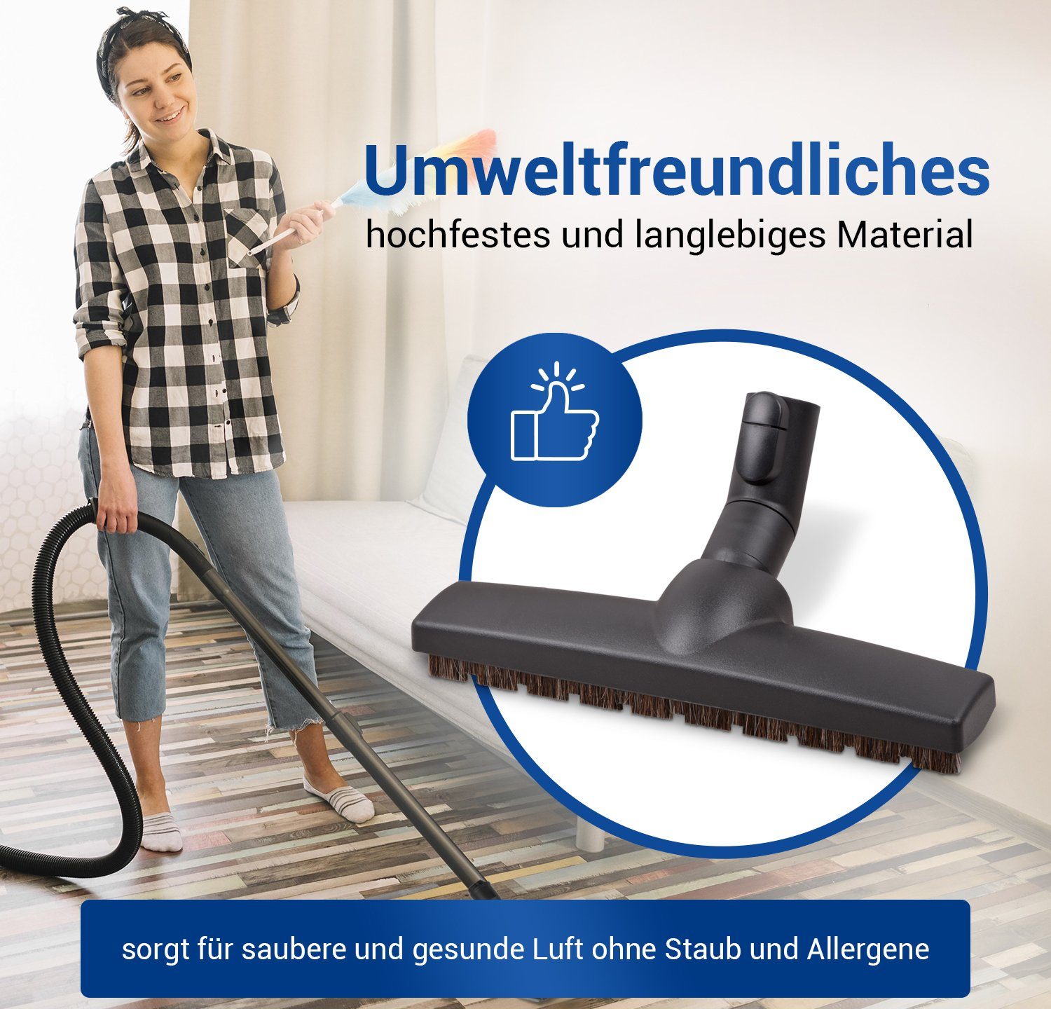 VIOKS Bodendüse Hartbodendüse Ersatz für Miele 7155710 SBB300-3, Zubehör für S141, S143, S144, S 100 - S 195, Classic C1, Compact C1 - C2, Complete C1 - C3, für 35mm Rohr-Ø Einrastsystem