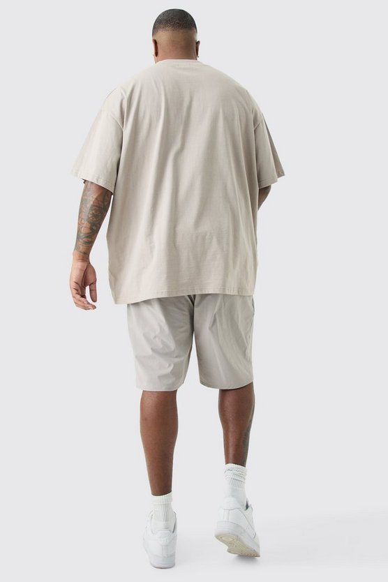 Plus Nylon-Shorts mit elastischem Bund