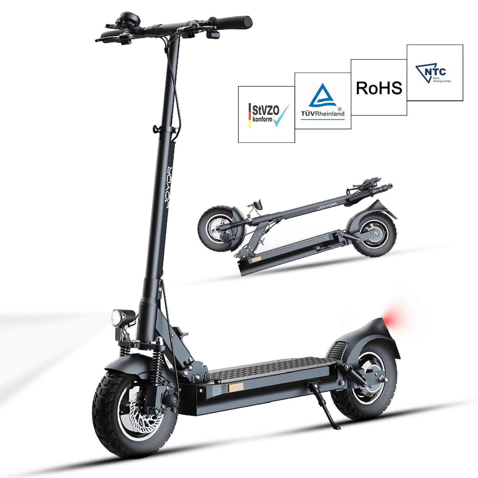 ZWHEEL E-Scooter bis zu 100km Reichweite,mit Straßenzulassung, 500,00 W, 20,00 km/h, 10“ Zoll Luftreifen Faltbarer Elektroroller mit 1300Wh Akku