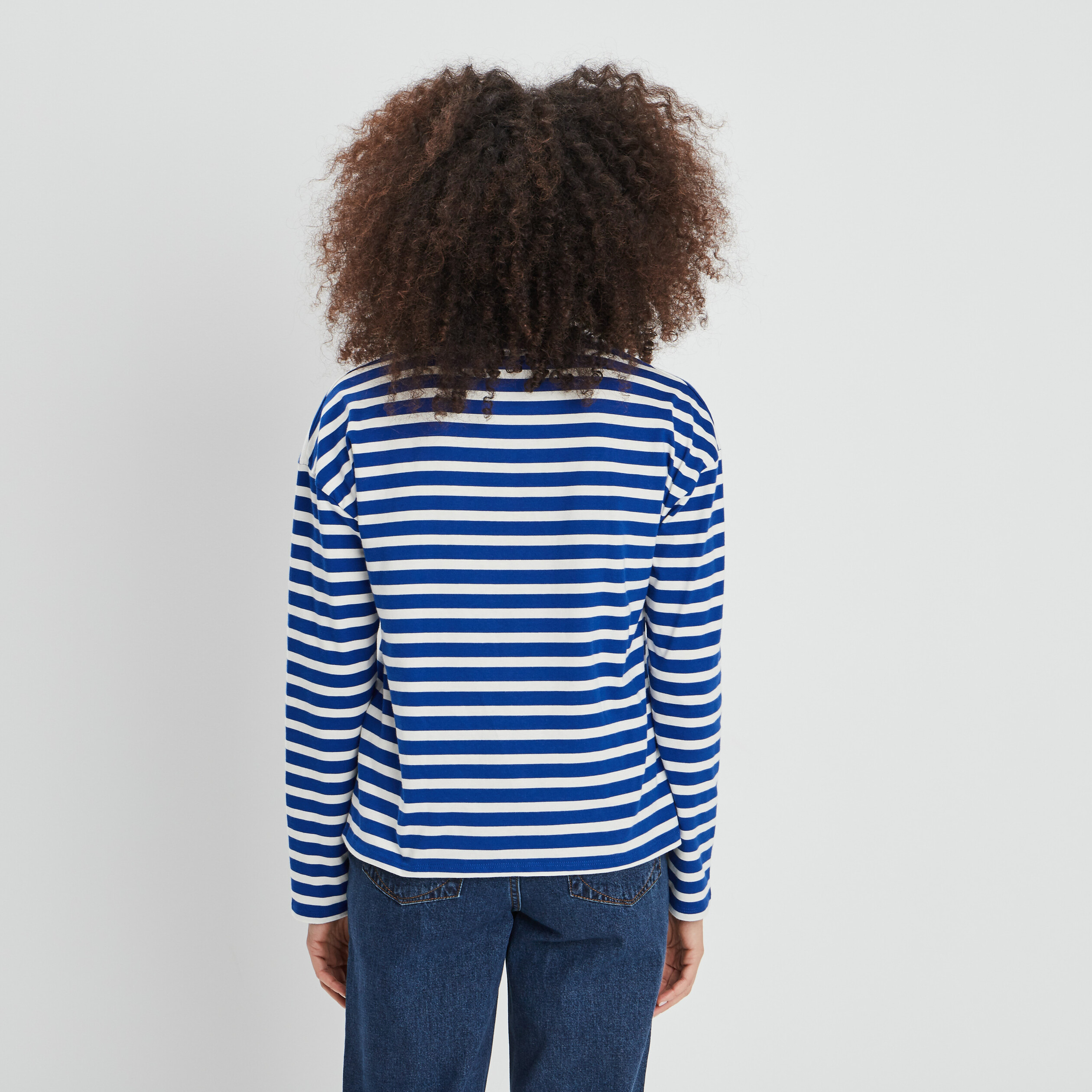 T-shirt marinière manches longues Creeks ecru femme | La Halle