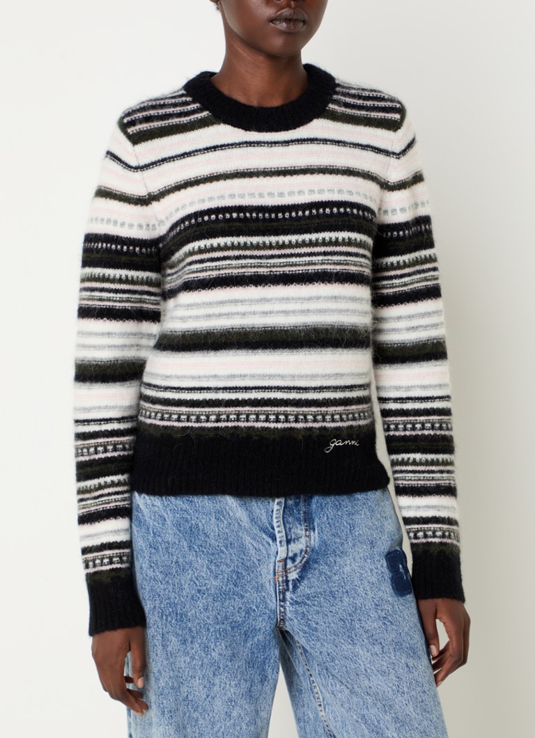 Maglione Ganni in misto lana d'alpaca a maglia grossa con motivo a maglia