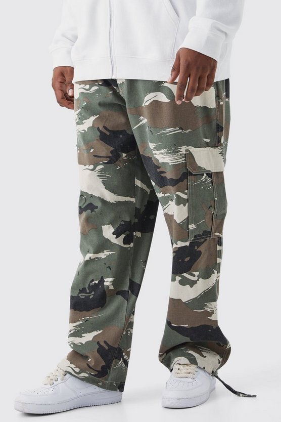 Plus lockere Camouflage Cargo-Hose