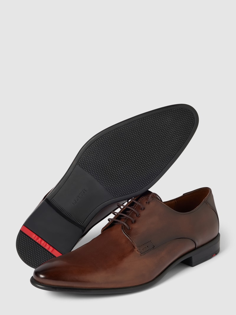 Derby-Schuhe aus Leder Modell 'NIK' in dunkelbraun