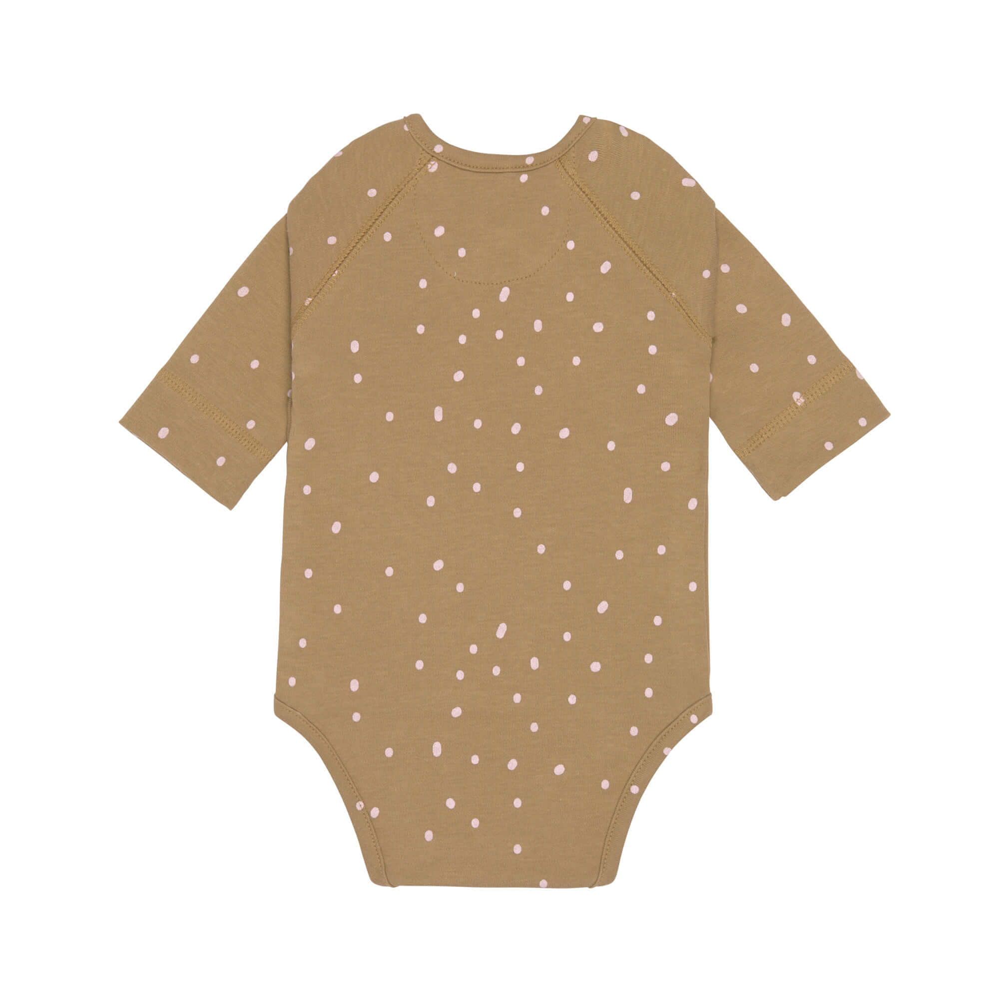 Baby Wickelbody langarm - Bio Baumwolle, Punkte, Gelb