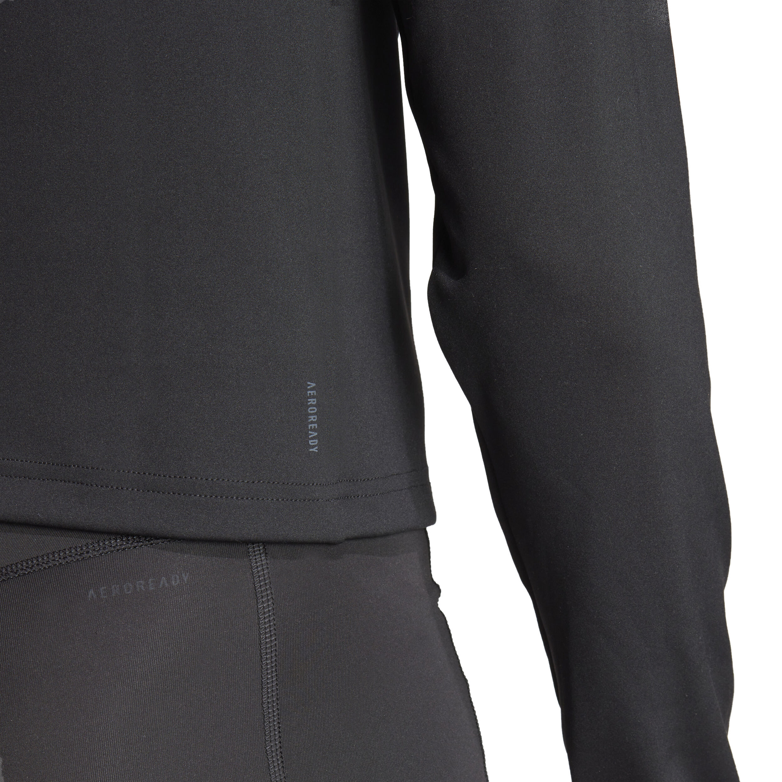 Essentials 1/4 Zip Longsleeve Damen - Schwarz