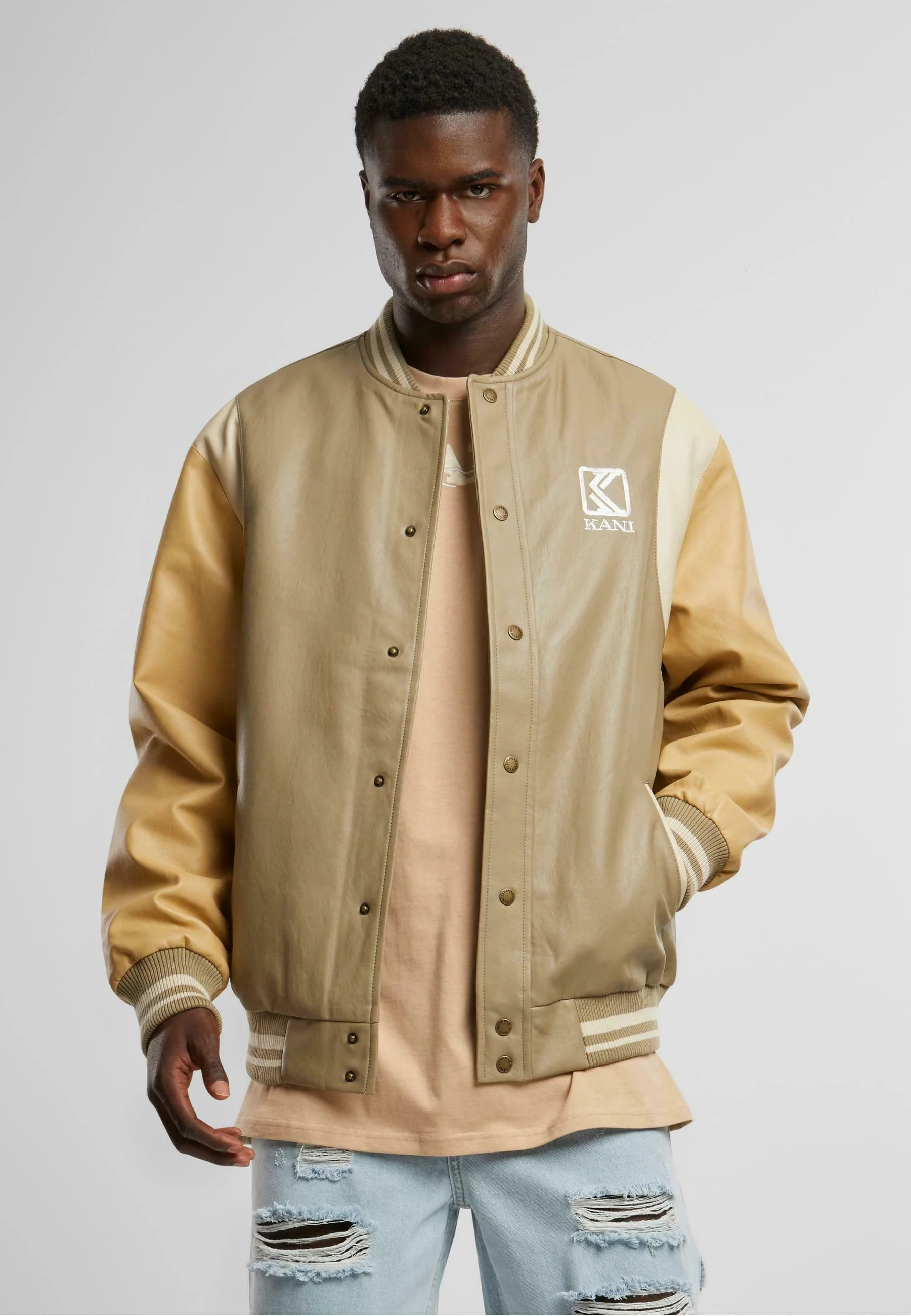 Karl Kani BLOCK FAKECOLLEGE - Chaqueta de piel sintética