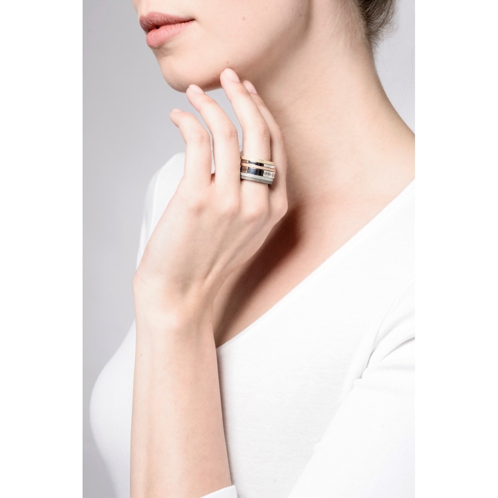 Pippa&Jean Bague en acier inoxydé Acier inoxydable en Argent/or jaune/or rose/noir Bague