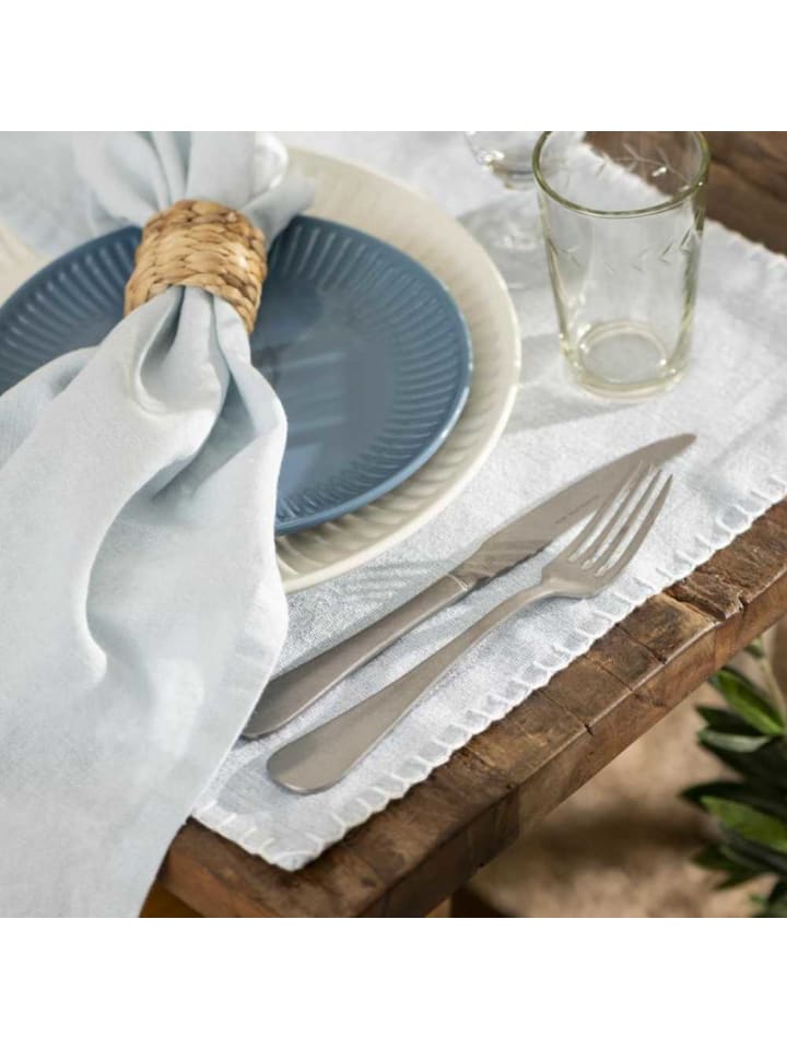 IB Laursen Tischset Staubig Blau mit weißen Nähten 45x35 cm günstig kaufen onesize