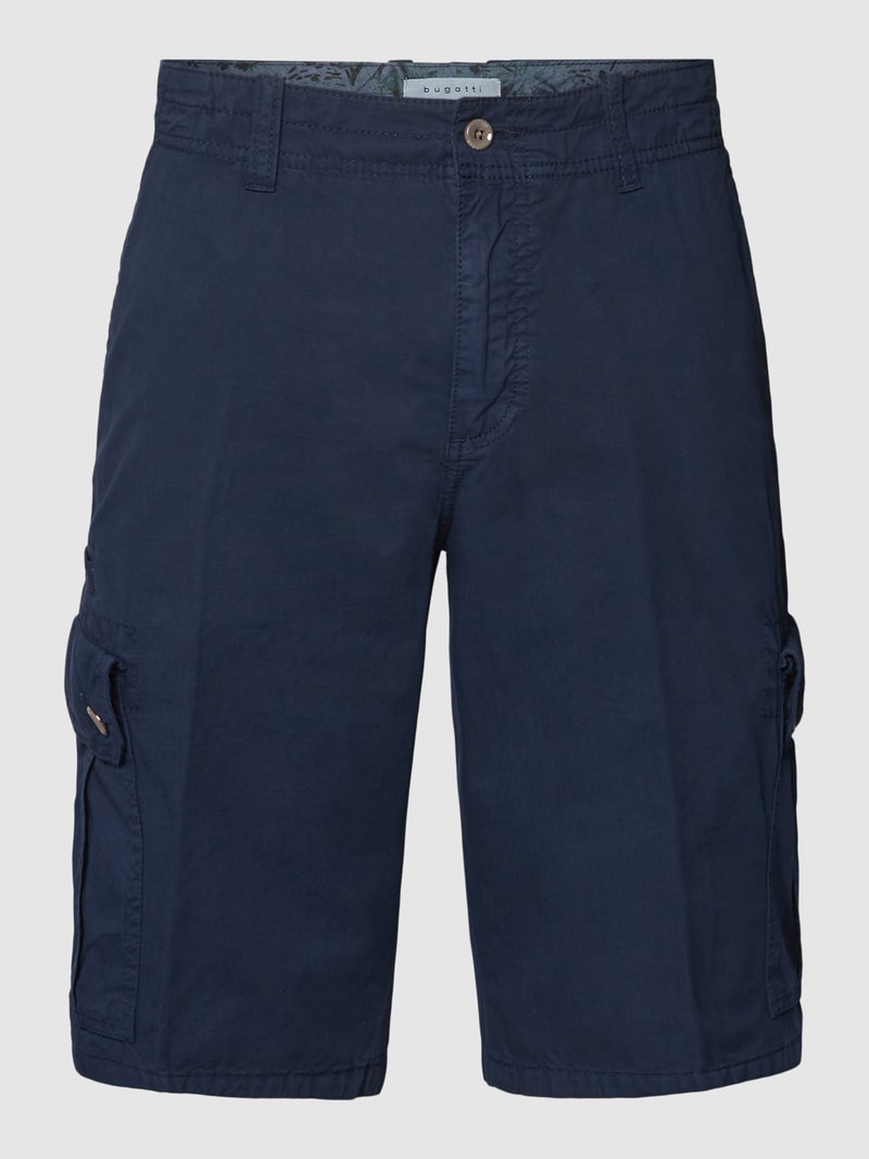 Bermudas aus Baumwolle mit Eingrifftaschen in marineblau