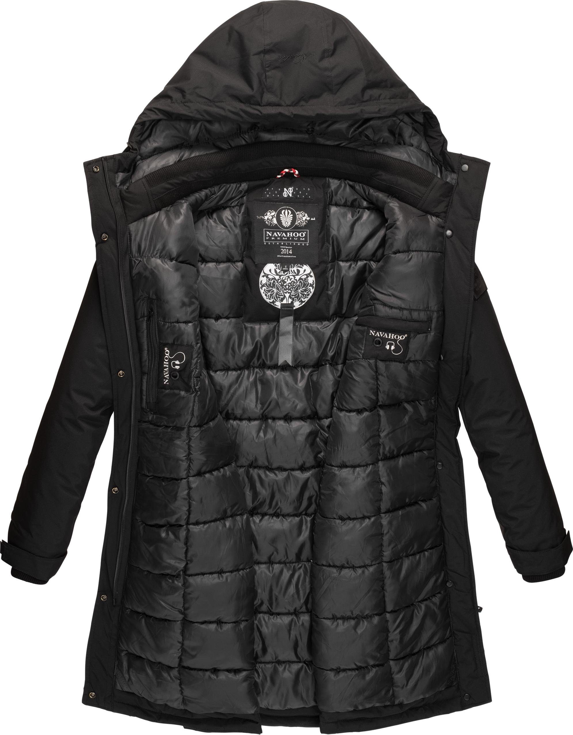Navahoo Wintermantel Letiziaa sportlicher Winterparka mit gefütterter Kapuze