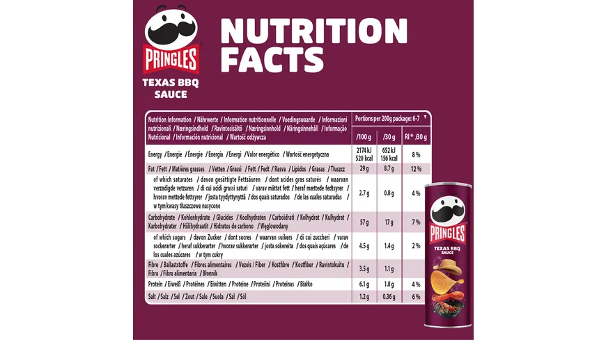 Pringles Chips Texas BBQ Sauce 165 g