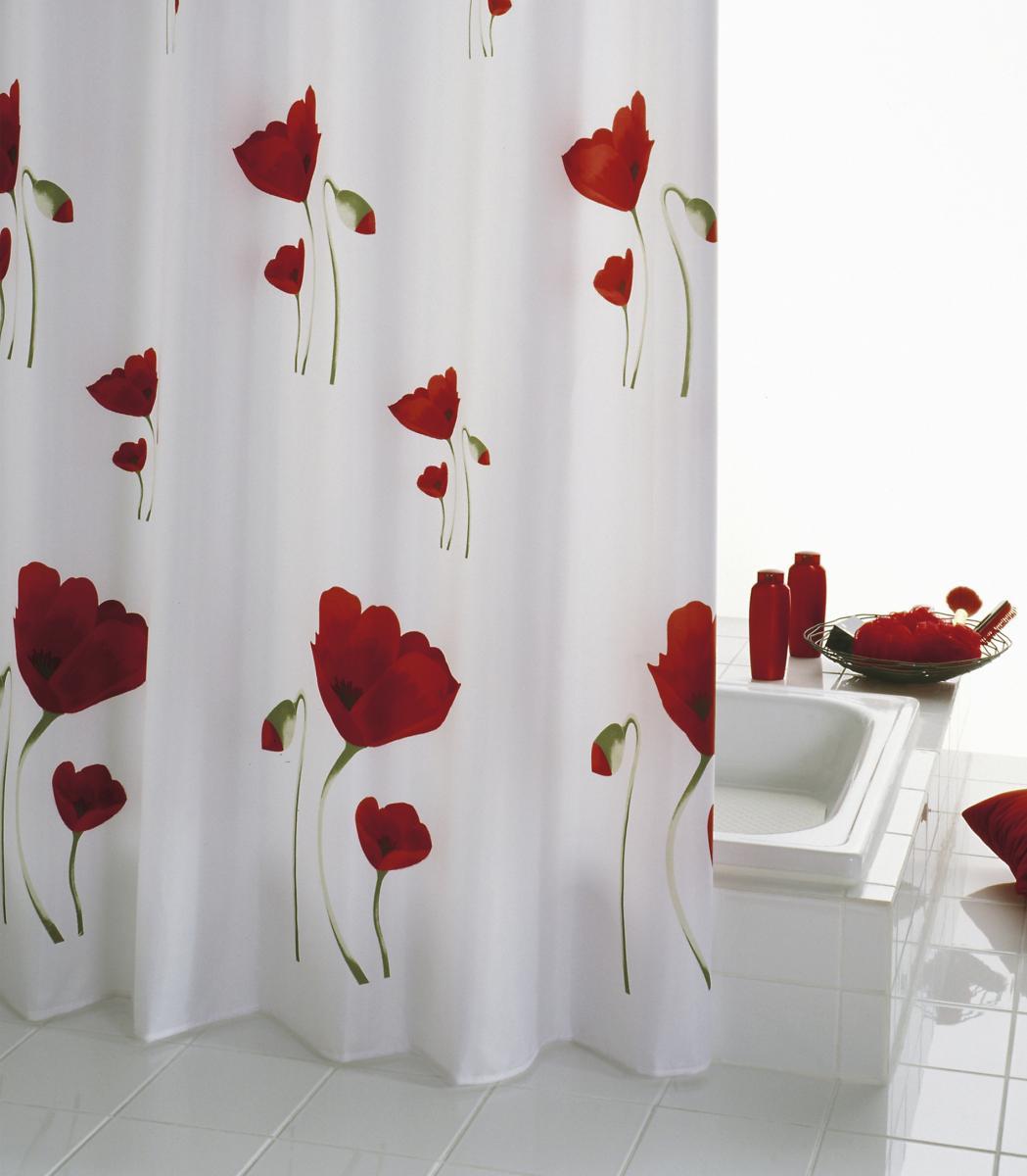 Ridder Duschvorhang Textil 180x200 cm Mohn