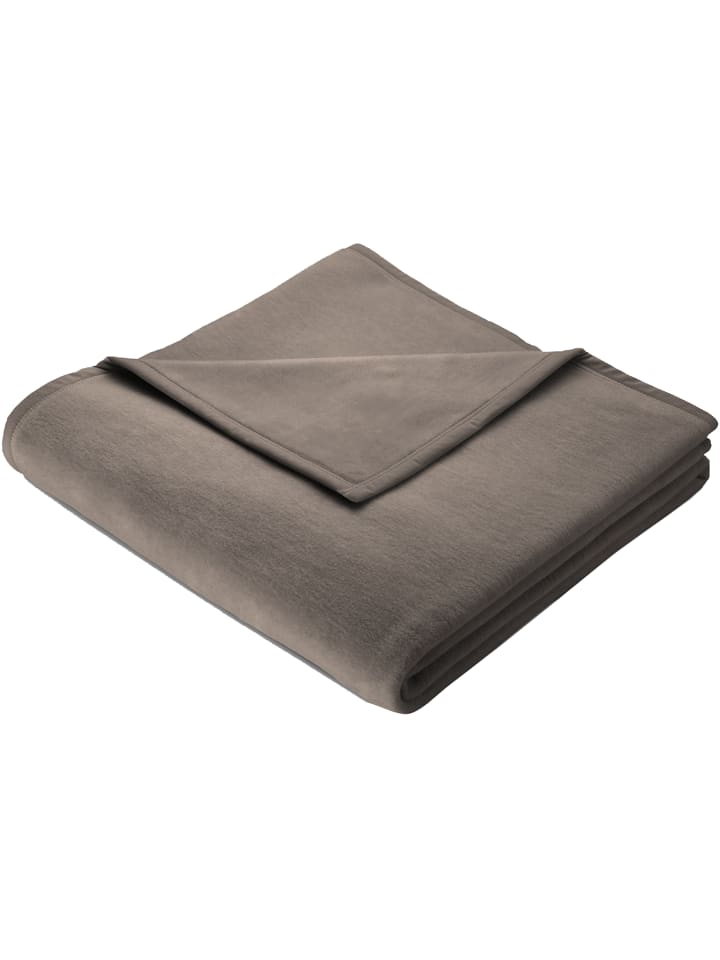 biederlack Cotton Home Wohndecke Uni in taupe günstig kaufen 150 x 200 cm