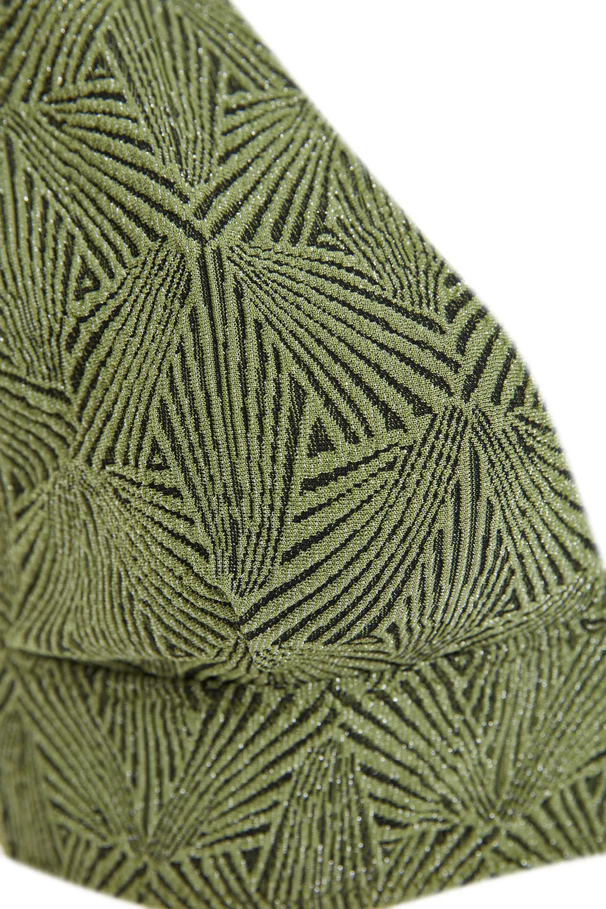 Trendyol Collection  Grünes Triangel-Bikinioberteil mit Glitzer TBESS23BU00275