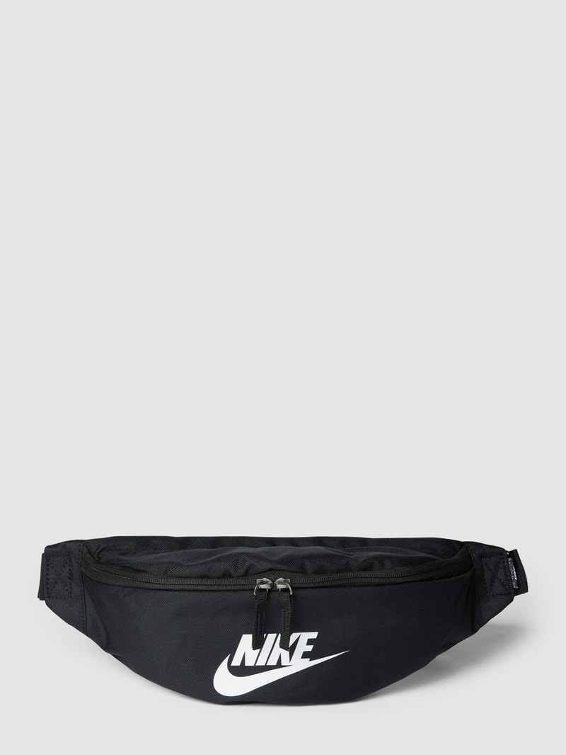 Bauchtasche mit Label-Print in schwarz