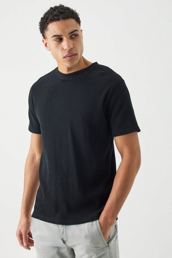 Slim-Fit T-Shirt in Waffeloptik