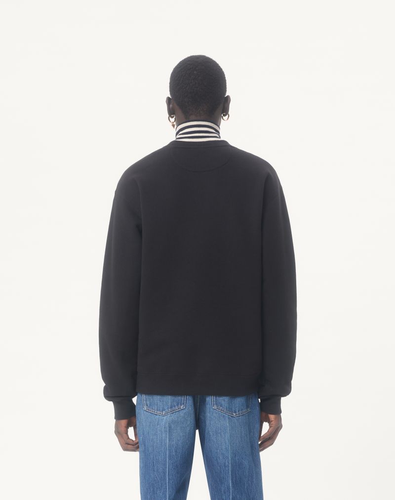 Valentino sweatshirt med rund hals og print i bomuld med Made In Valentino-print