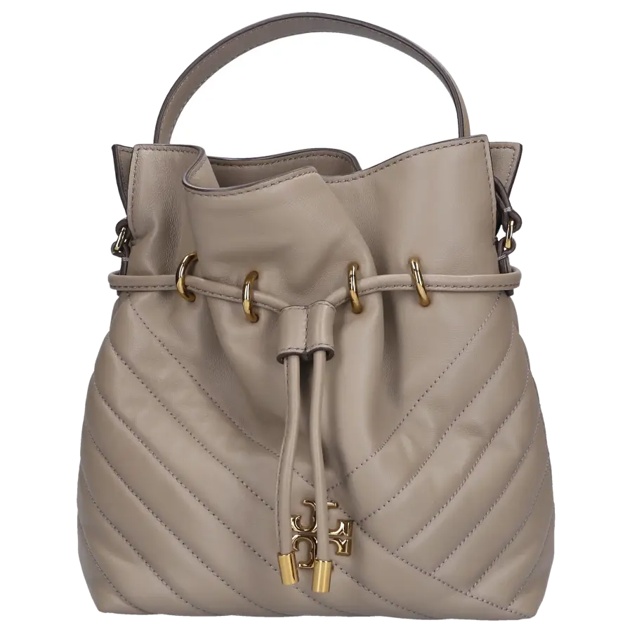 Tory Burch - Handtasche CHEVRON MINI BUCKET Kalbsleder - beige
