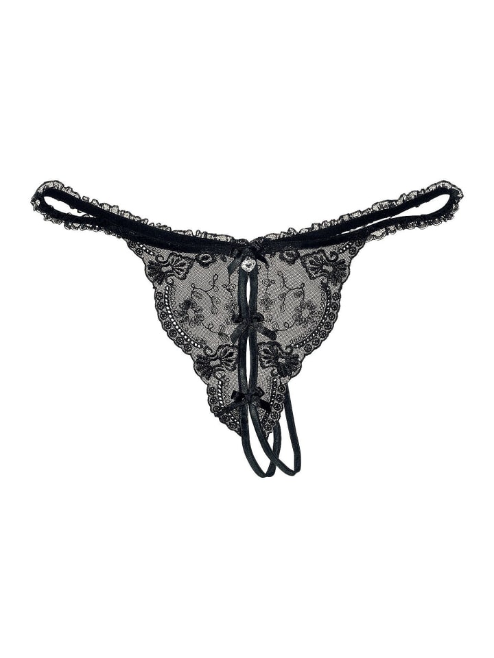 PETITE FLEUR GOLD String-Ouvert in schwarz günstig kaufen