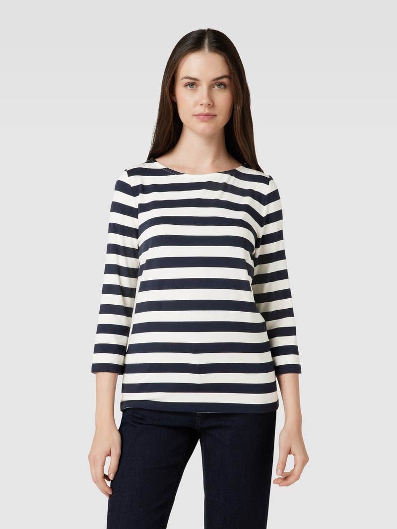 T-Shirt mit 3/4-Arm in marineblau