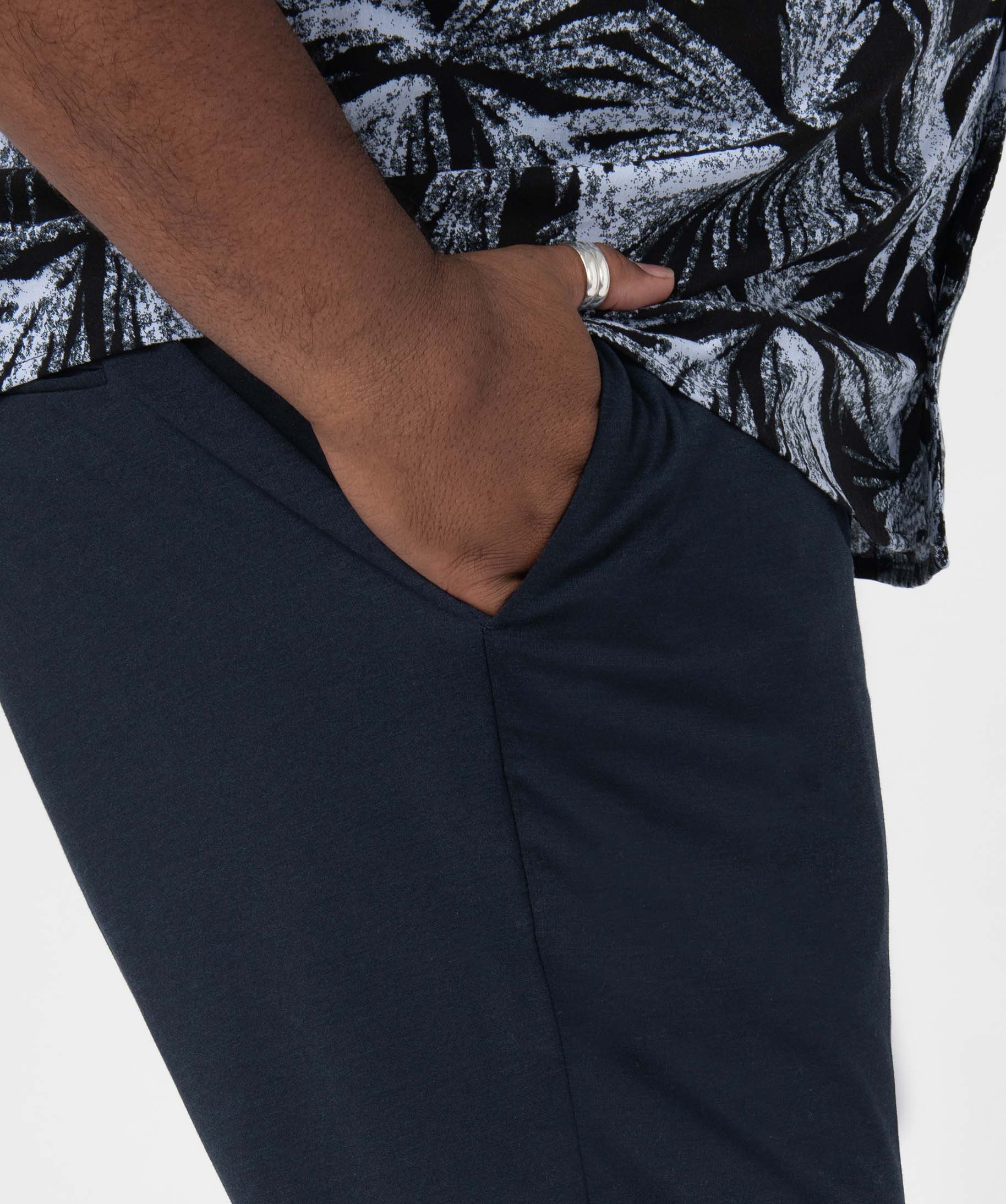 Pantalon homme en maille extensible bleu | GEMO