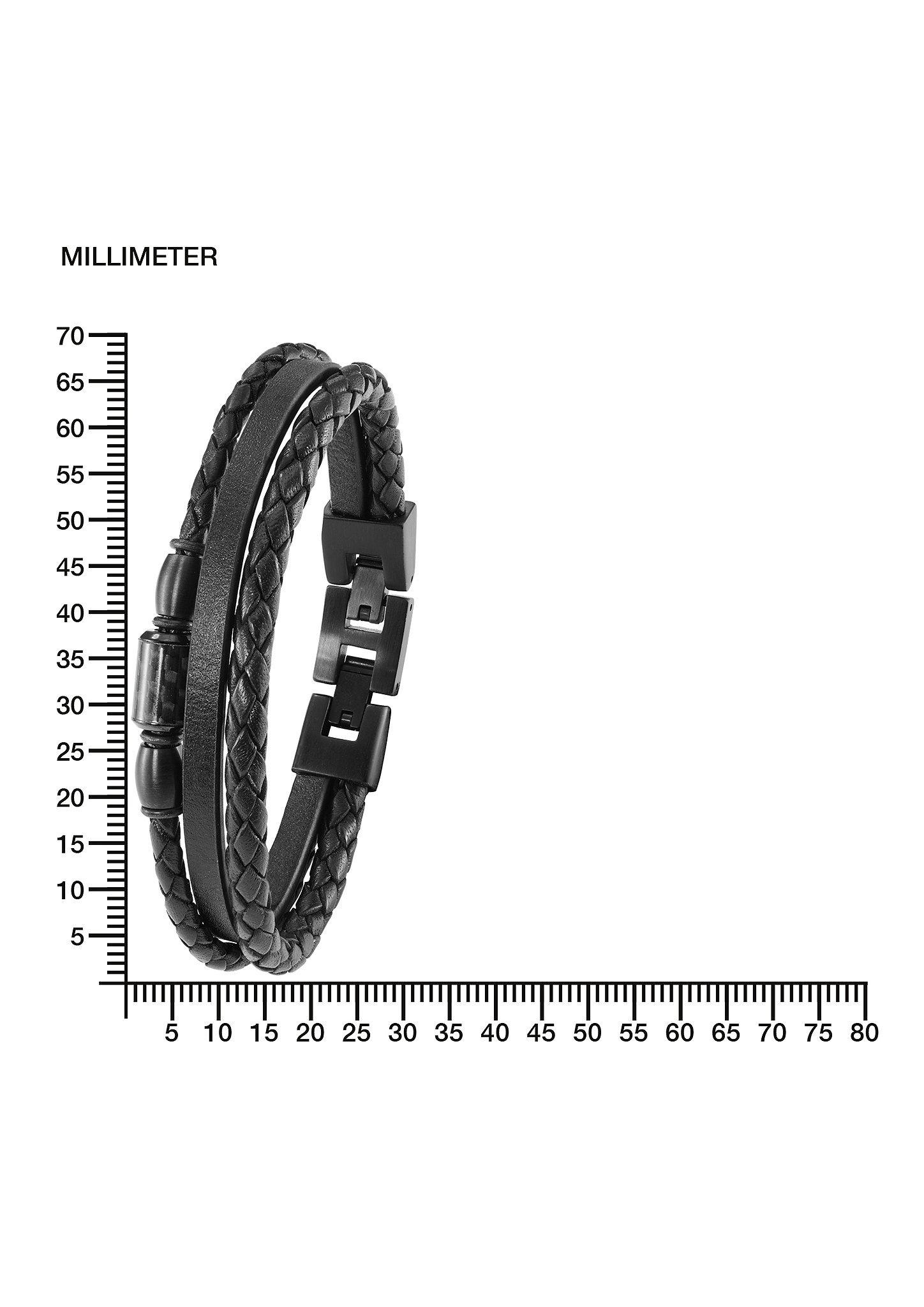 Lederarmband mit Edelstahl  272.808.6412.3724-99B0