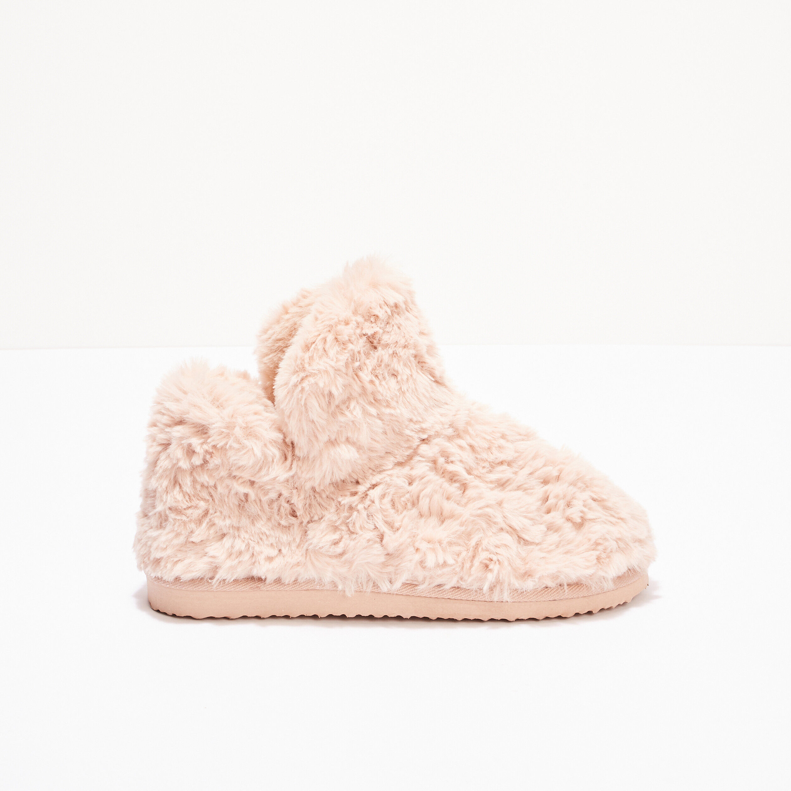 Chaussons bottines fourrure sable femme | Cache Cache