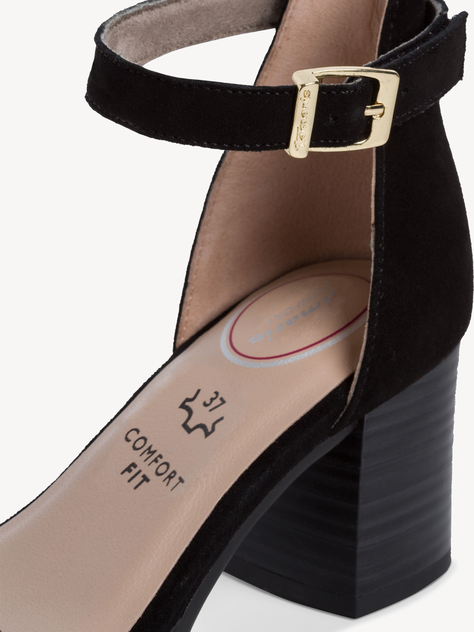 Sandale à talon en cuir - noir