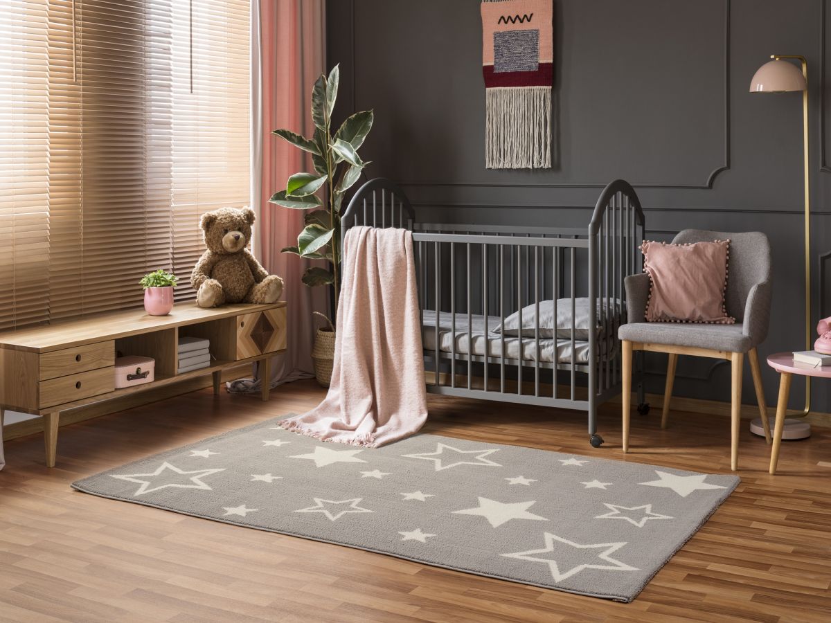 Webteppich Fun Star Grau 80 x 150 cm