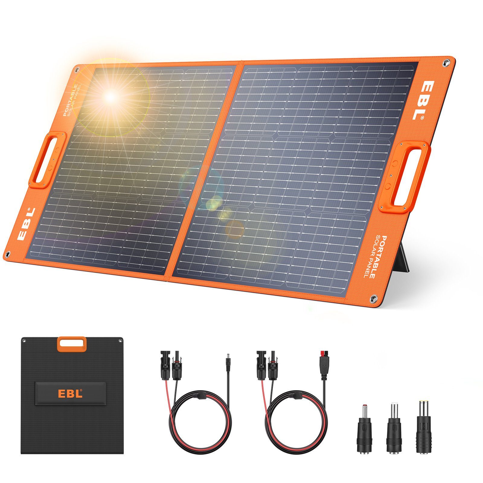 EBL Solaranlage Faltbares 100W Solarmodul, Monokristallin, für Powerstation, 100,00 W, Monokristallin, (1-St)