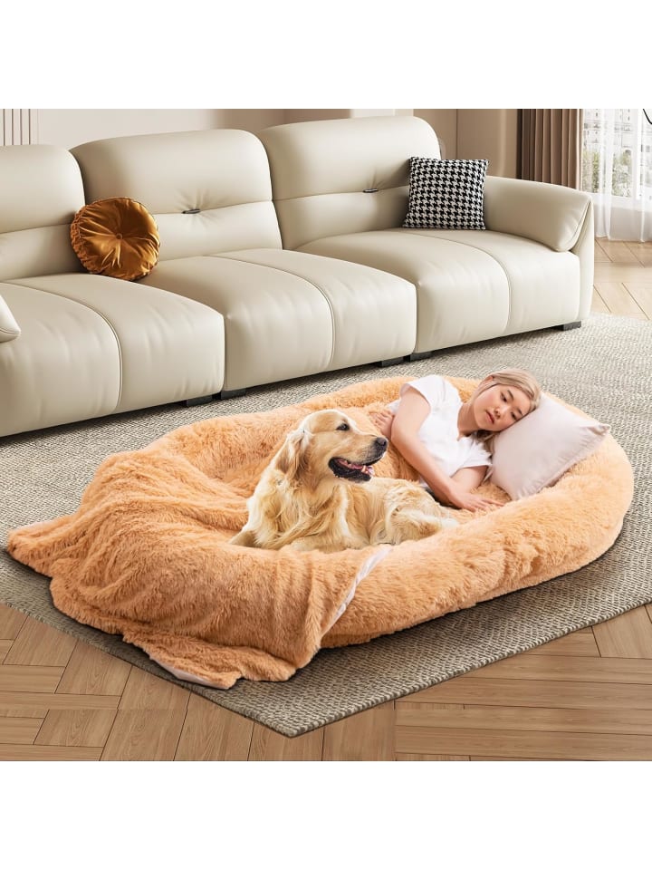 COSTWAY Hundebett für Menschen & Hunde in Braun günstig kaufen onesize