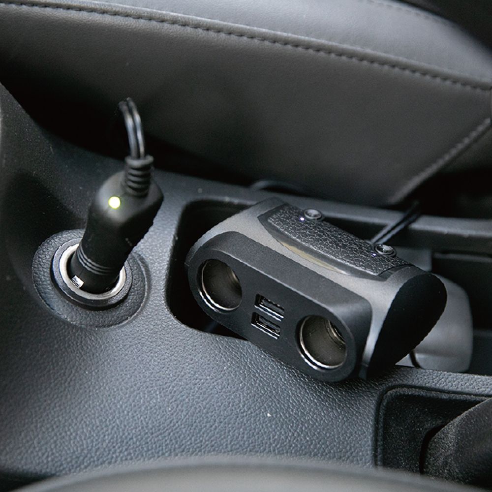 Norauto Verlängerungskabel 12 V/24 V 5 A mit doppeltem Zigarettenanzünderstecker und 2 USB-Anschlüssen - ATU