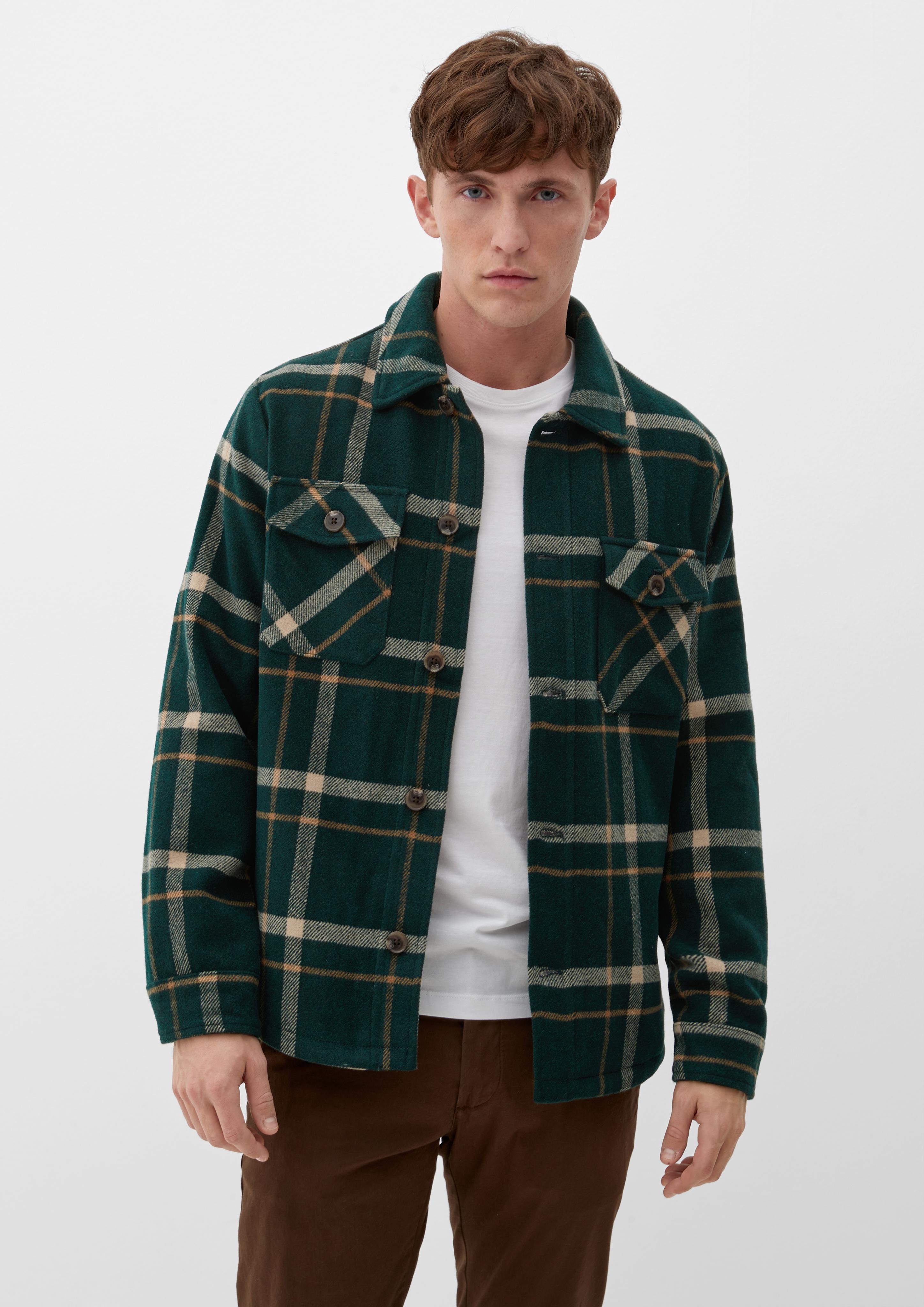 Hemdjacke aus Wollmix  2120483-79N7